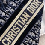 Christian Dior Saddle Bag Blue Oblique Canvas Gold Toned Hardware For Women 25cm/10in CD