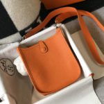 Hermes Evelyne 16 Amazone Bag Orange With Silver-Toned Hardware For Women, Women's Shoulder And Crossbody Bags 6.3in/16cm