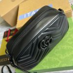 Gucci Marmont Matelasse Shoulder Bag Black For Women, Women's Bags 9.5in/24cm GG