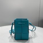 Bottega Veneta Mini Cassette Bucket Bag Blue, For Women, Women's Bags 5.5in/14cm
