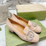 Gucci Women's Mid-Heel Pump With GG Logo Beige For Women GG