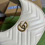 Gucci Marmont Half Moon Shaped Mini Bag White For Women, Women's Bags 8.5in/22cm GG ‎699514 DTDHT 9022