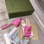 Gucci Women's Slide Sandal With Double G Pink For Women GG