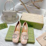 Gucci Women's Mid-Heel Pump With GG Logo Beige For Women GG
