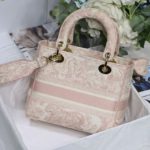 Christian Dior Medium Lady D-Lite Bag Pink, For Women, Women’s Handbags 24cm/9.5in CD M0565OTDT_M912