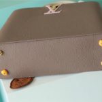 Louis Vuitton Capucines MM Taurillon Smokey Brown Green/ Creme/ Pink For Women, Women’s Bags, Shoulder And Crossbody Bags 12.4in/31.5cm LV M59516