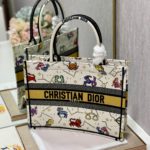 Christian Dior Medium Dior Book Tote White Multicolor, For Women, Women’s Handbags 14in/36cm CD