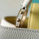 Louis Vuitton Capucines MM Taurillon Creme Beige/ Plume Yellow Berlingot For Women, Women’s Bags, Shoulder And Crossbody Bags 12.4in/31.5cm LV M59883
