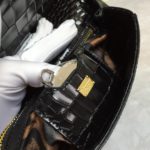 Dolce & Gabbana Medium Sicily Bag In Foiled Crocodile-Print Black For Women 10.2in/26cm DG