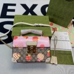 Gucci Padlock GG Small amboo Strawberry Shoulder Bag Beige For Women, Women's Bags 9.5in/24cm GG