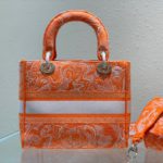 Christian Dior Medium Lady D-Lite Bag Orange, For Women, Women’s Handbags 24cm/9.5in CD M0565OROC_M057