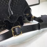 Saint Laurent All-Over Monogram Bucket Bag Black For Women 10.5in/27cm YSL 
