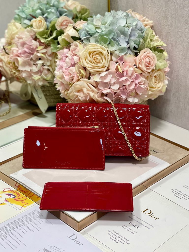 Christian Dior Lady Dior Pouch Red, For Women, Women’s Handbags 8.5in/21.5cm CD S0204OVRB_M323
