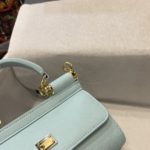 Dolce & Gabbana Small Sicily Bag In Dauphine Azure For Women 7.5in/19cm DG