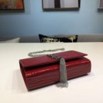Saint Laurent Kate Small Chain Bag With Tassel In Embossed Burgundy For Women 7.8in/20cm YSL 
