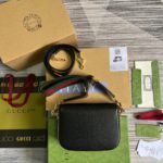 Gucci x Adidas Horsebit 1955 Mini Bag Black For Women, Women's Bags 8.1in/21cm GG 658574 U3ZDG 8726