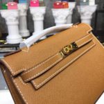 Hermes Mini Kelly KP Pochette Gold For Women Gold Toned Hardware 8.7in/22cm