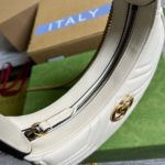 Gucci Marmont Half Moon Shaped Mini Bag White For Women, Women's Bags 8.5in/22cm GG ‎699514 DTDHT 9022