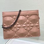 Christian Dior Caro Zipped Pouch With Chain Pink, For Women, Women’s Handbags 7.5in/19cm CD