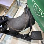 Prada Re-Edition 2005 Saffiano Leather Bag Black For Women, Women's Bags 8.6in/22cm 1NE204_R064_F0002
