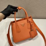 Prada Double Saffiano Mini Bag Orange For Women, Women's Bags 9.8in/25cm 1BG443_2A4A_F0049_V_XOO