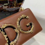 Dolce & Gabbana Nappa DG Girls Shoulder Bag Brown For Women 8.3in/21cm DG 