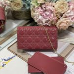Christian Dior Lady Dior Pouch Crimson, For Women, Women’s Handbags 8.5in/21.5cm CD
