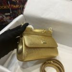 Dolce & Gabbana Small Sicily Bag In Dauphine Gold For Women 7.5in/19cm DG 
