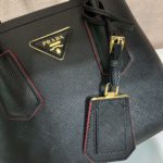 Prada Double Saffiano Mini Bag Black For Women, Women's Bags 9.8in/25cm 1BG443_2A4A_F0LJ4_V_XOO