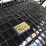 Dolce & Gabbana Medium Sicily Bag In Foiled Crocodile-Print Black For Women 10.2in/26cm DG