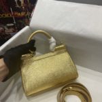 Dolce & Gabbana Small Sicily Bag In Dauphine Gold For Women 7.5in/19cm DG 