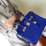 Hermes Birkin Electric Blue 7T For Women Gold Toned Hardware 11.8in/30cm