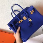 Hermes Birkin Electric Blue 7T For Women Gold Toned Hardware 11.8in/30cm