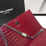 Saint Laurent Kate Medium Chain Bag With Tassel In Shiny-Embossed Burgundy For Women 9.4in/24cm 