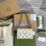 Gucci Padlock Small Gucci Strawberry Shoulder Bag White For Women, Women's Bags 7.9in/20cm GG