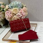 Christian Dior Lady Dior Pouch Red, For Women, Women’s Handbags 8.5in/21.5cm CD S0204OVRB_M323