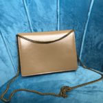 Saint Laurent Cassandra Medium Chain Bag Dark Beige For Women 8.7in/22cm YSL 