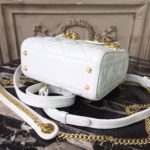 Christian Dior Mini Lady Dior Bag Gold Toned Hardware White For Women 18cm/7in CD