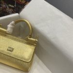 Dolce & Gabbana Small Sicily Bag In Dauphine Gold For Women 7.5in/19cm DG 