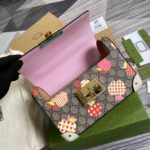 Gucci Padlock GG Small amboo Strawberry Shoulder Bag Beige For Women, Women's Bags 9.5in/24cm GG