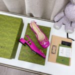 Gucci Women's Slingback With Horsebit Dark Pink For Women GG