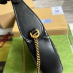 Gucci Marmont Half Moon Shaped Mini Bag Black For Women, Women's Bags 8.5in/22cm GG 699514 DTDHT 1000