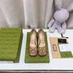 Gucci Women's Mid-Heel Ballet With Horsebit Jade Green For Women GG