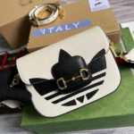 Gucci x Adidas Horsebit 1955 Mini Bag White For Women, Women's Bags 8.1in/21cm GG 658574 U3ZDG 8727