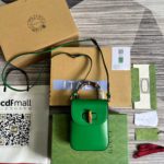Gucci Bamboo Mini Handbag Green For Women, Women's Bags 6.2in/16cm GG