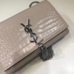 Saint Laurent Kate Small Chain Bag With Tassel In Embossed Beige For Women 7.8in/20cm YSL 
