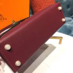 Hermes Mini Kelly Burgundy For Women Gold Toned Hardware 7.5in/19cm