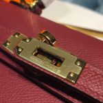 Hermes Mini Kelly Burgundy For Women Gold Toned Hardware 7.5in/19cm
