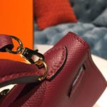 Hermes Mini Kelly Burgundy For Women Gold Toned Hardware 7.5in/19cm