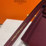 Hermes Mini Kelly Burgundy For Women Gold Toned Hardware 7.5in/19cm